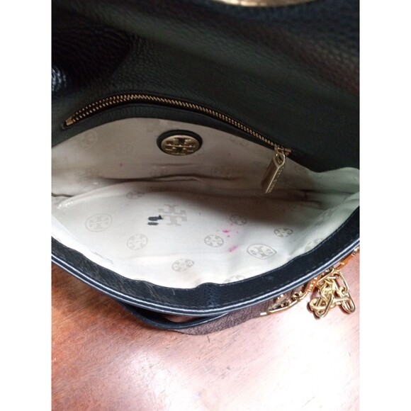 Tory Burch Crossbody Handbag Black Leather Shoulder Bag Clutch Purse Beautiful - Picture 7 of 10